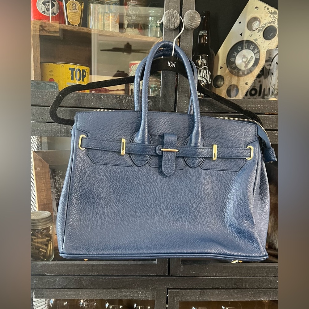Blue Leather Purse